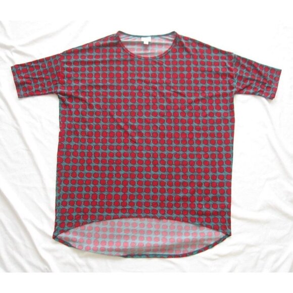 Women's LuLaRoe Crew Neck Polka Dots Pattern Top Blouse Size Large (WB11) - Picture 1 of 7